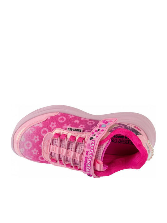 Skechers Power Jams Kids Sneakers Anatomic with Hoop & Loop Closure Pink
