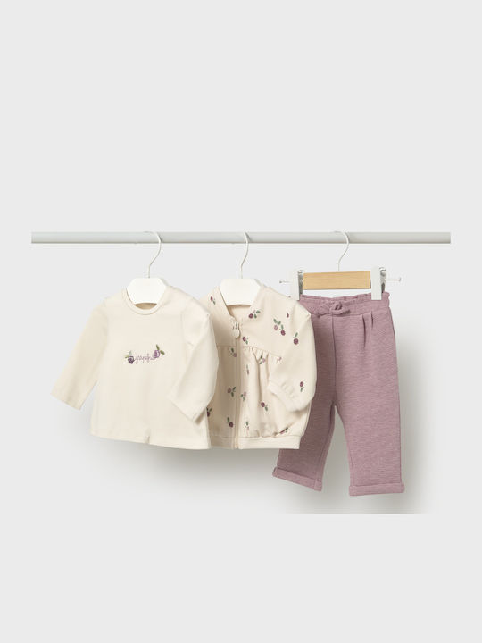 Kids Tracksuit Set With Jacket Purple 3 Pieces
