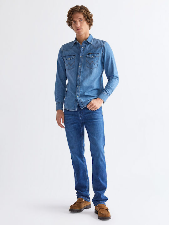 Greensboro Ανδρικό Παντελόνι Τζιν Ελαστικό Regular Straight Fit Μπλε