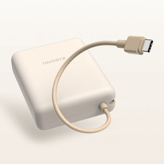 Xiaomi Integrated Cable Power Bank 20000mAh 33W Mit USB-A Und USB-C Anschluss Power Delivery / Quick Charge Beige