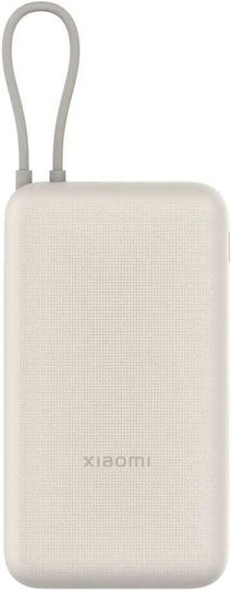 Xiaomi Integrated Cable Power Bank 20000mAh 33W Mit USB-A Und USB-C Anschluss Power Delivery / Quick Charge Beige