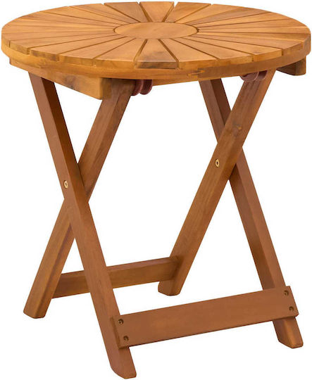 Bistro Round Collapsible Table Made of Solid Wood Natural 45x45 cm