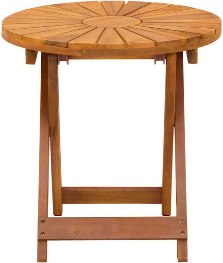 Bistro Round Collapsible Table Made of Solid Wood Natural 45x45 cm