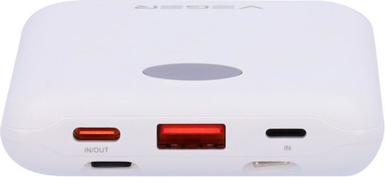 Veger W1170 Power Bank 10000mAh 22.5W με Θύρα USB-A και Θύρα USB-C Power Delivery / Quick Charge Λευκό