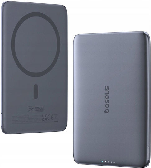Baseus PicoGo AM41 MagSafe Qi2 Power Bank 5000mAh 20W με Θύρα USB-C Power Delivery Titanium