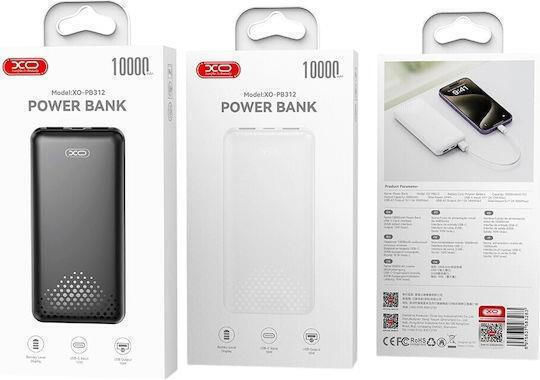XO PB312 Power Bank 10000mAh 10W mit 2 USB-A Ausgangsanschlüsse und USB-C Ausgangsanschluss Weiß