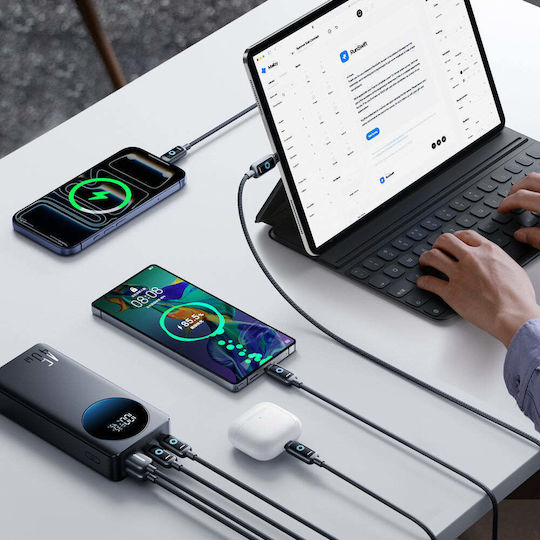 Joyroom JR-PBF02 Pro Power Bank 20000mAh 45W mit 2 USB-A Ausgangsanschlüsse und 2 USB-C Ausgangsanschlüsse Power Delivery / Schnellladung Schwarz