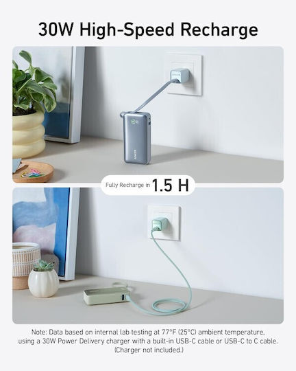 Anker Nano 545 Power Bank 10000mAh 30W με Θύρα USB-A και Θύρα USB-C Power Delivery / Quick Charge Πράσινο