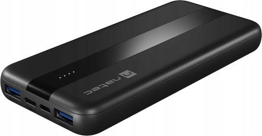 Natec Trevi Slim Q V2 Baterie Externă 10000mAh 18W Cu 2 Porturi De Ieșire USB-A Și 2 Porturi De Ieșire USB-C Power Delivery Încărcare Rapidă Neagră