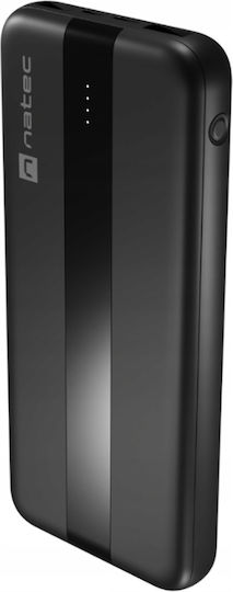 Natec Trevi Slim Q V2 Baterie Externă 10000mAh 18W Cu 2 Porturi De Ieșire USB-A Și 2 Porturi De Ieșire USB-C Power Delivery Încărcare Rapidă Neagră