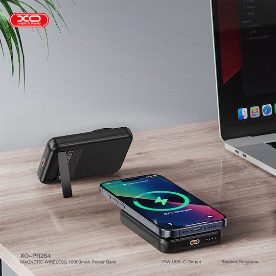 XO PR264 MagSafe Power Bank 10000mAh 20W με Θύρα USB-C Power Delivery / Quick Charge Μαύρο