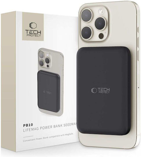 Tech-Protect PB10 Lifemag MagSafe Power Bank 5000mAh 15W Stromlieferung Μαύρο