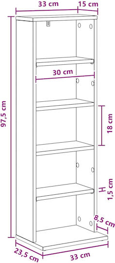 vidaXL CD Case 33x23.5x97.5cm