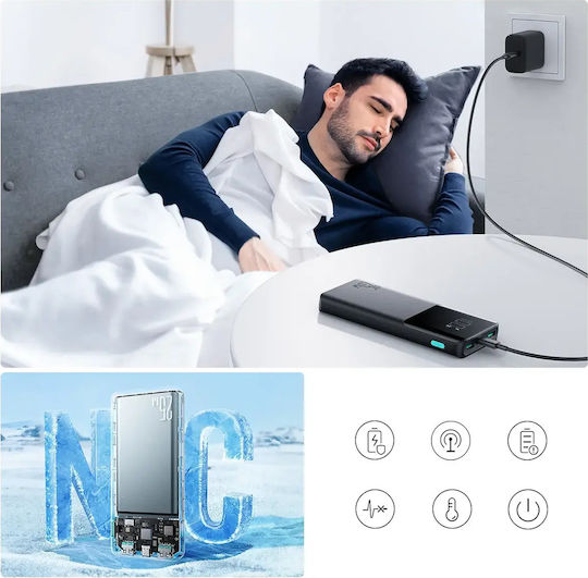 Joyroom JR-PBF20 Power Bank 10000mAh 25W mit 2 USB-A Ausgangsanschlüsse und USB-C Ausgangsanschluss Power Delivery / Schnellladung Schwarz