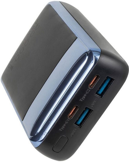 Rivacase VA1075 Външна Батерия 20000mAh 45W с 2 USB-A Изходни Порта и 2 USB-C Изходни Порта Бързо Зареждане Черна