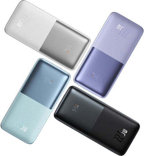 Baseus Bipow Pro Power Bank 10000mAh 22.5W с 2 USB-A порта и USB-C порт Черен