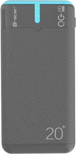 Tracer EnerGen MagSafe Power Bank 20000mAh 22.5W mit 2 USB-A Ausgangsanschlüsse und USB-C Ausgangsanschlüsse Power Delivery / Schnellladung Grau Blau