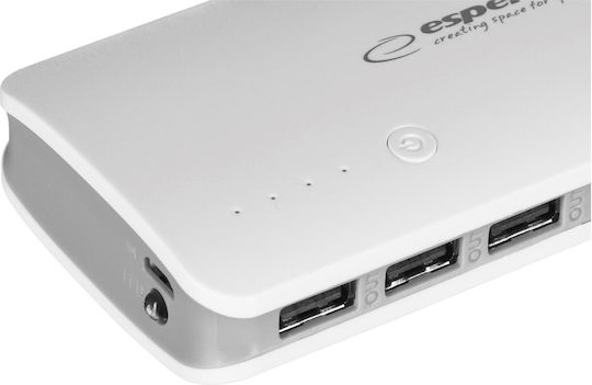 Esperanza EMP106 Power Bank 8000mAh с 3 USB-A порта White/Grey