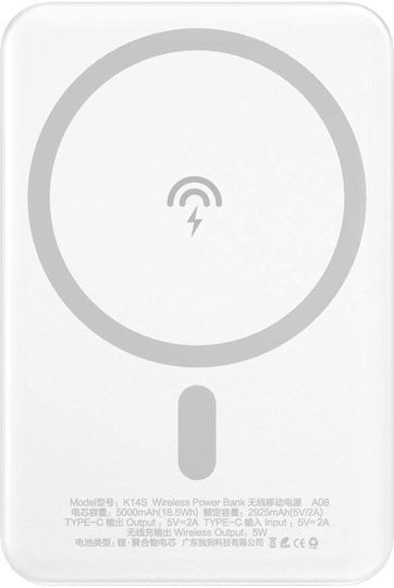 Dudao K14S MagSafe Power Bank 5000mAh 10W с USB-C порт Черен