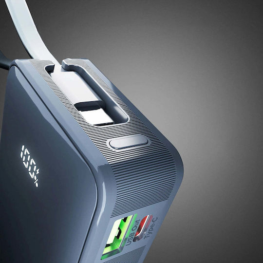 SBS Power Bank 10000mAh 22.5W με Θύρα USB-A και Θύρα USB-C Power Delivery Μπλε