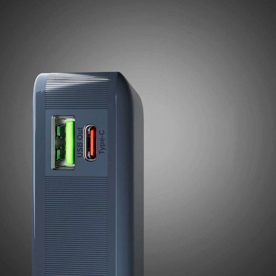 SBS Power Bank 10000mAh 22.5W με Θύρα USB-A και Θύρα USB-C Power Delivery Μπλε