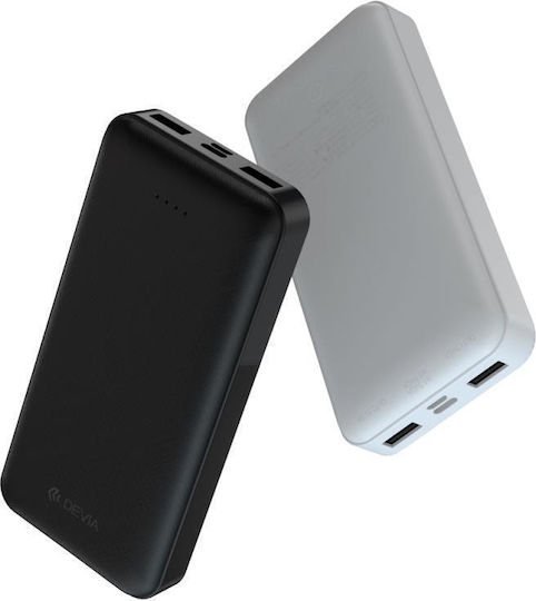 Devia EP111 Power Bank 20000mAh mit 2 USB-A Anschlüssen und USB-C Anschluss Schwarz