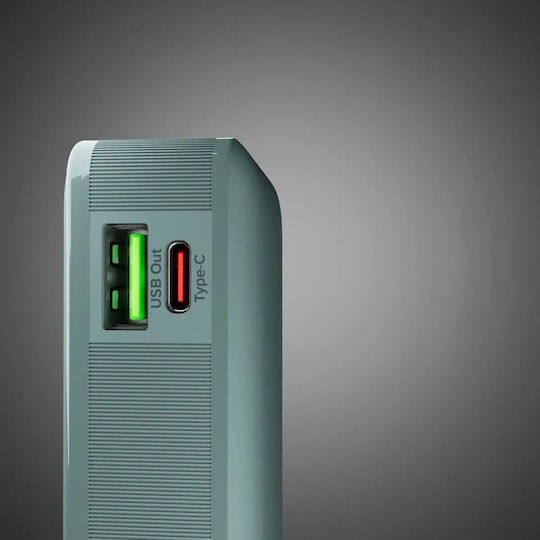 SBS Power Bank 10000mAh 22.5W με Θύρα USB-A και Θύρα USB-C Power Delivery Γαλάζιο