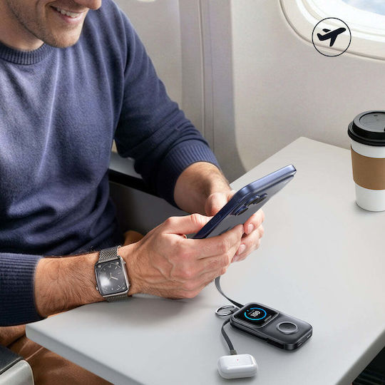 Joyroom JR-W19 Power Bank 5000mAh 5W με Θύρα USB-A και Θύρα USB-C Μαύρο