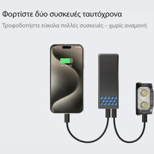 NiteCore Carbo Gen2 Power Bank 10000mAh 30W Mit 2 USB-C Ausgangsanschlüsse Power Delivery / Schnellladung Blau