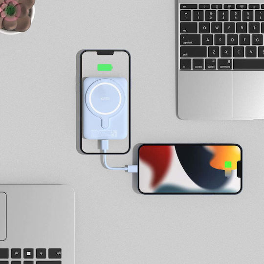 Tech-Protect PB10 Lifemag MagSafe Baterie Externă 5000mAh Livrarea Energiei Albastru Deschis