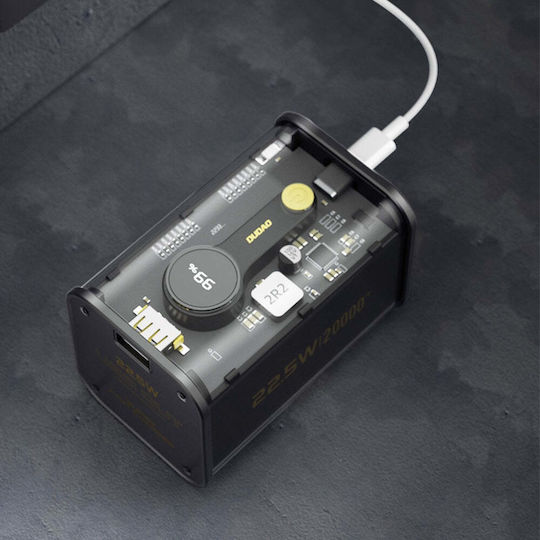 Dudao K16 Pro Power Bank 20000mAh 22.5W с USB-A порт и USB-C порт Power Delivery Черен