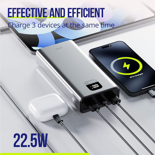 Allity APB-100 Power Bank 20000mAh 22.5W with 2 USB-A Output Ports and 2 USB-C Output Ports Grey