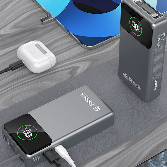 Dudao K31 Pro Power Bank 20000mAh 22.5W mit USB-C Ausgangsanschlüsse Power Delivery / Schnellladung Graues