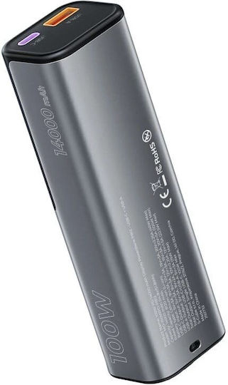 Mobile Origin PB12 Външна Батерия 14000mAh 100W с USB-A Порт и USB-C Порт Power Delivery Прозрачна