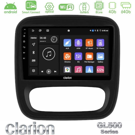 Clarion Car Audio System for Opel Vivaro Fiat Talento Renault Trafic Nissan NV300 with A/C (Bluetooth/USB/WiFi/GPS/Apple CarPlay/Android Auto) with 9" Touch Screen
