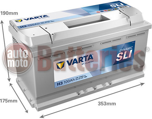 Varta Car Battery with Capacity 100Ah and CCA 830A
