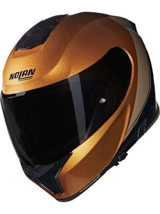 Nolan N80-8 Ochre/Black Motorcycle Helmet Full Face ECE 22.06 1520gr with Sunvisor