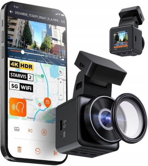 Vantrue E1 Pro Κάμερα DVR Αυτοκινήτου 4K με Οθόνη Wi-Fi, GPS