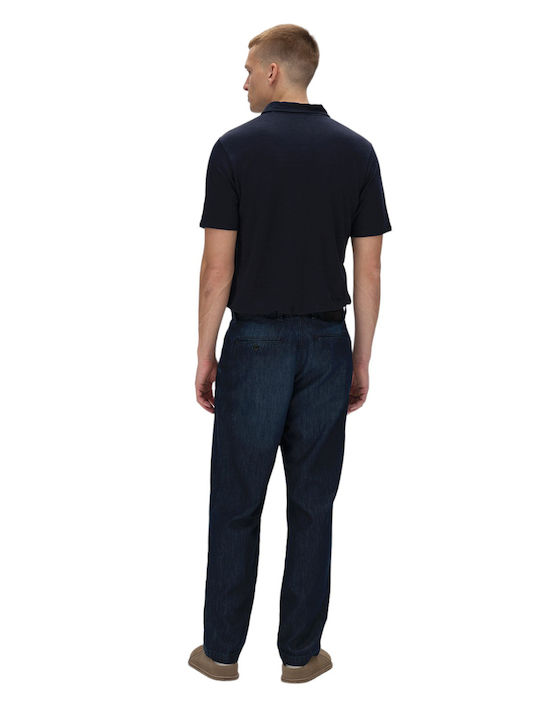 Kyoto Men's Jeans Pants Relaxed Tapered Fit Dark Blue