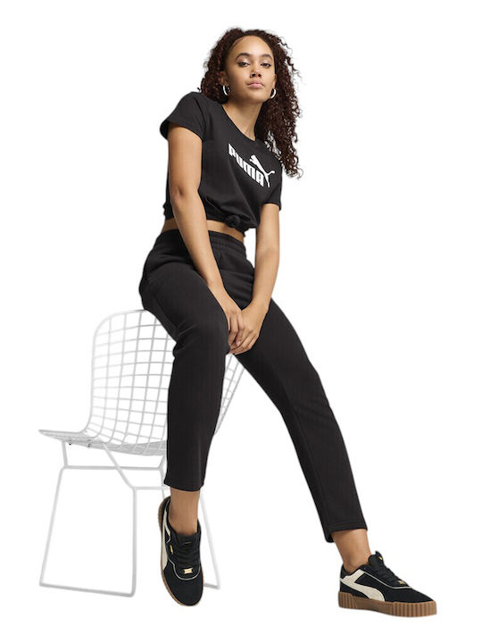 Pantaloni Trening Fleece Negru Logo