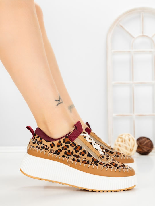 Adidași Flatforms Pentru Femei Leopard