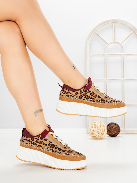 Adidași Flatforms Pentru Femei Leopard