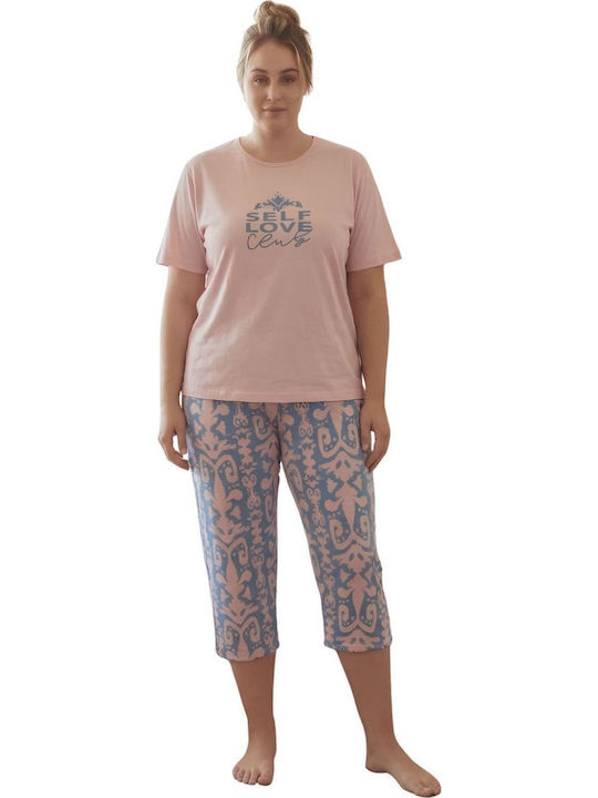 Boyraz Summer Women's Pink Powder Pyjama Set