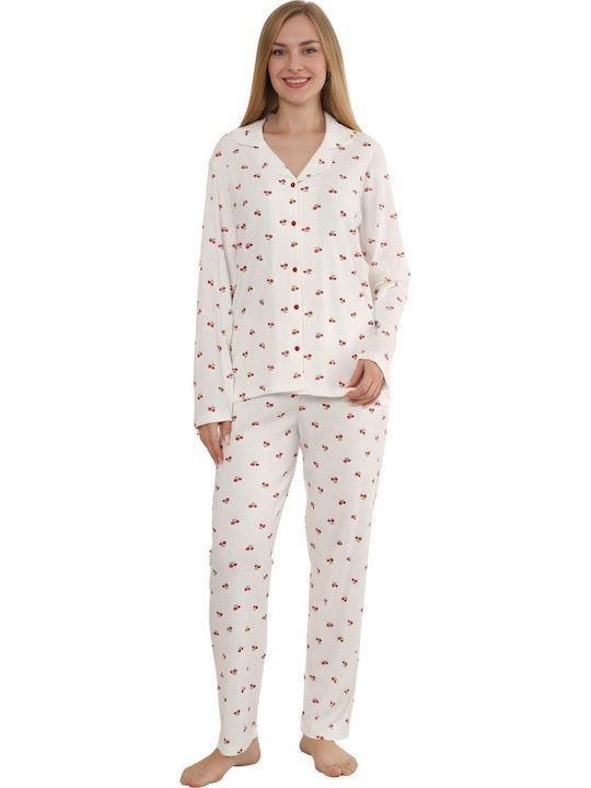Boyraz Winters Damen Schlafanzug Set Ecru