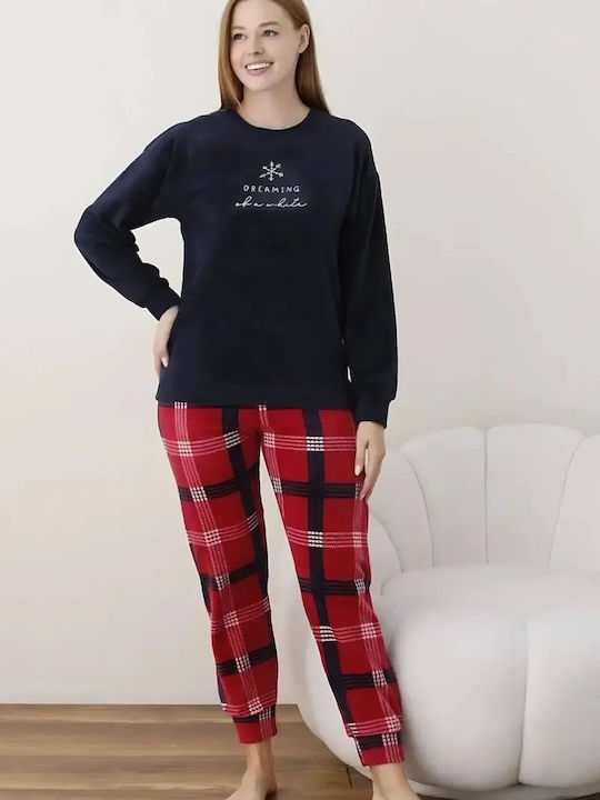 Boyraz Winter Women's Pyjama Set Dark Blue
