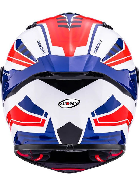 Suomy Track-1 Framework White/Red/Blue Motorcycle Helmet Full Face ECE 22.06 1350gr with Pinlock