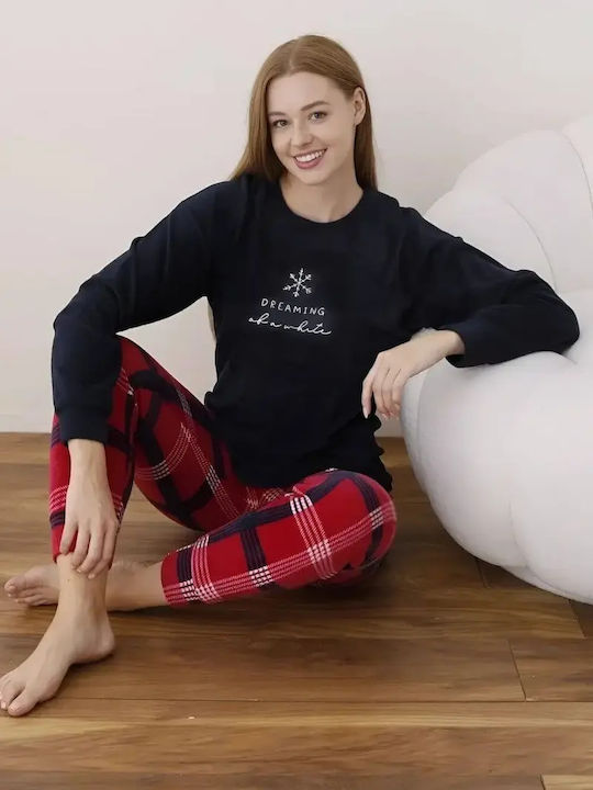 Boyraz Winter Women's Pyjama Set Dark Blue