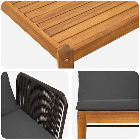 Garten- und Outdoor-Möbelsets 7 Stück Grau mit Kissen