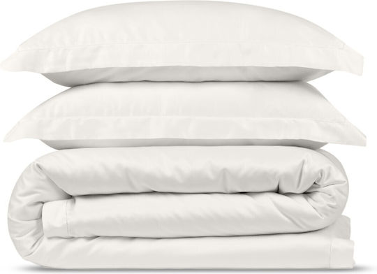 Valeria Home Set Huse Pentru Pilote 200x220cm Dublă Cu 2 Fețe De Pernă & 1 Cearșaf Ivory