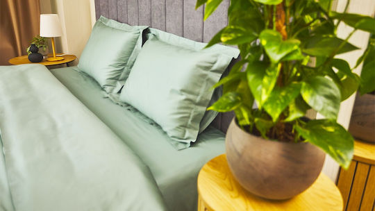 Valeria Home Set Huse Pentru Pilote 200x220cm Dublă Cu 2 Fețe De Pernă Și 1 Cearșaf Verde
